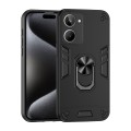 For Realme 10 4G Shockproof Metal Ring Holder Phone Case(Black)
