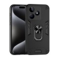 For Realme C53 Shockproof Metal Ring Holder Phone Case(Black)