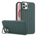 For iPhone 11 Pro Honeycomb Radiating Lens Holder TPU Phone Case(Green)