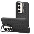 For Samsung Galaxy A14 4G/5G Honeycomb Radiating Lens Holder TPU Phone Case(Black)