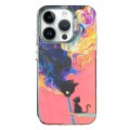 For iPhone 14 Pro Max Laser Cat PC Shockproof Phone Case(Black)