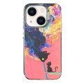 For iPhone 13 Laser Cat PC Shockproof Phone Case(Black)