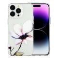 For iPhone 15 Pro Max Colorful Painting Pattern TPU Phone Case(White Flowers)