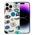 For iPhone 14 Pro Colorful Painting Pattern TPU Phone Case(Eye Monster)