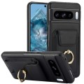 For Google Pixel 8 Pro Elastic Card Bag Ring Holder Phone Case(Black)
