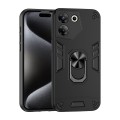 For Tecno Camon 20 Pro 5G Shockproof Metal Ring Holder Phone Case(Black)