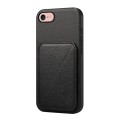 For iPhone 7 / 8 / SE 2022 D04 Calf Texture Dual Card Slot Holder Phone Case(Black)