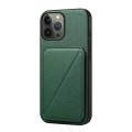 For iPhone 13 Pro Max D04 Calf Texture Dual Card Slot Holder Phone Case(Green)