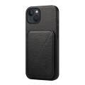 For iPhone 13 D04 Calf Texture Dual Card Slot Holder Phone Case(Black)