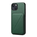 For iPhone 13 D04 Calf Texture Dual Card Slot Holder Phone Case(Green)