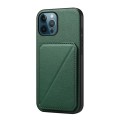 For iPhone 12 Pro D04 Calf Texture Dual Card Slot Holder Phone Case(Green)