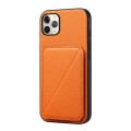 For iPhone 11 Pro Max D04 Calf Texture Dual Card Slot Holder Phone Case(Orange)