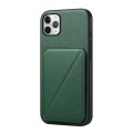 For iPhone 11 Pro Max D04 Calf Texture Dual Card Slot Holder Phone Case(Green)