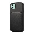 For iPhone 11 D04 Calf Texture Dual Card Slot Holder Phone Case(Black)