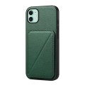 For iPhone 11 D04 Calf Texture Dual Card Slot Holder Phone Case(Green)