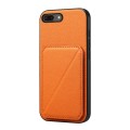 For iPhone 7 Plus / 8 Plus D04 Calf Texture Dual Card Slot Holder Phone Case(Orange)