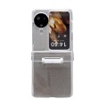 For OPPO Find N3 Flip Skin Feel PC Flash Paper Shockproof Phone Case(Black Silver Gradient)