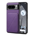 For Google Pixel 8 Pro D04 Calf Texture Dual Card Slot Holder Phone Case(Purple)