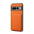 For Google Pixel 7 Pro D04 Calf Texture Dual Card Slot Holder Phone Case(Orange)