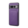 For Google Pixel 7 Pro D04 Calf Texture Dual Card Slot Holder Phone Case(Purple)