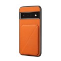 For Google Pixel 6 Pro D04 Calf Texture Dual Card Slot Holder Phone Case(Orange)
