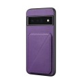 For Google Pixel 6 Pro D04 Calf Texture Dual Card Slot Holder Phone Case(Purple)
