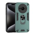 For Xiaomi Redmi A3 Shockproof Metal Ring Holder Phone Case(Green)