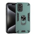For Xiaomi Redmi Note 10 4G Shockproof Metal Ring Holder Phone Case(Green)