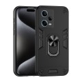 For Xiaomi Redmi Note 12 Pro Shockproof Metal Ring Holder Phone Case(Black)