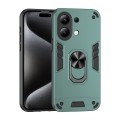 For Xiaomi Redmi Note 13 4G Shockproof Metal Ring Holder Phone Case(Green)