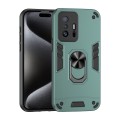 For Xiaomi 11T Shockproof Metal Ring Holder Phone Case(Green)