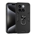 For Xiaomi 14 Shockproof Metal Ring Holder Phone Case(Black)