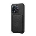 For OnePlus 11 D04 Calf Texture Dual Card Slot Holder Phone Case(Black)