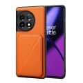 For OnePlus Ace 2 D04 Calf Texture Dual Card Slot Holder Phone Case(Orange)
