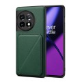 For OnePlus Ace 2 D04 Calf Texture Dual Card Slot Holder Phone Case(Green)