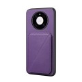 For Huawei Mate 40 Pro D04 Calf Texture Dual Card Slot Holder Phone Case(Purple)