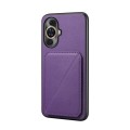 For Huawei nova 11 D04 Calf Texture Dual Card Slot Holder Phone Case(Purple)