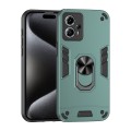 For Motorola Moto G13 Shockproof Metal Ring Holder Phone Case(Green)