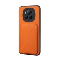 For Honor Magic6 Pro 5G D04 Calf Texture Dual Card Slot Holder Phone Case(Orange)