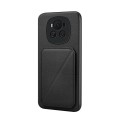 For Honor Magic6 5G D04 Calf Texture Dual Card Slot Holder Phone Case(Black)