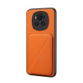 For Honor Magic6 5G D04 Calf Texture Dual Card Slot Holder Phone Case(Orange)