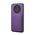 For Honor Magic5 5G D04 Calf Texture Dual Card Slot Holder Phone Case(Purple)