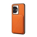 For Honor 100 D04 Calf Texture Dual Card Slot Holder Phone Case(Orange)