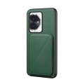 For Honor 100 D04 Calf Texture Dual Card Slot Holder Phone Case(Green)