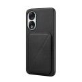 For Honor 90 D04 Calf Texture Dual Card Slot Holder Phone Case(Black)