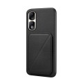 For Honor 90 Pro D04 Calf Texture Dual Card Slot Holder Phone Case(Black)