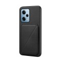 For Xiaomi Redmi Note 12 Pro 5G Global D04 Calf Texture Dual Card Slot Holder Phone Case(Black)