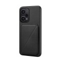 For Xiaomi Redmi Note 12 Turbo / Poco F5 D04 Calf Texture Dual Card Slot Holder Phone Case(Black)