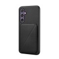 For Samsung Galaxy S24+ 5G D04 Calf Texture Dual Card Slot Holder Phone Case(Black)