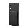 For Samsung Galaxy A70 D04 Calf Texture Dual Card Slot Holder Phone Case(Black)
